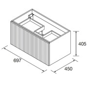 Meuble de salle de bains 1 tiroir + 1 intérieur BIBA 700 MACCHIATO - SALGAR 103009