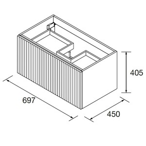 Meuble de salle de bains 1 tiroir + 1 intérieur BIBA 700 MACCHIATO - SALGAR 103009