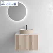 Meuble de salle de bains 1 tiroir + 1 intérieur BIBA 600 MACCHIATO - SALGAR 103008