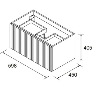 Meuble de salle de bains 1 tiroir + 1 intérieur BIBA 600 MACCHIATO - SALGAR 103008