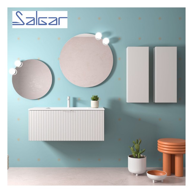 Meuble de salle de bains 1 tiroir + 1 intérieur BIBA 1000 WHITE COTTON - SALGAR 103007