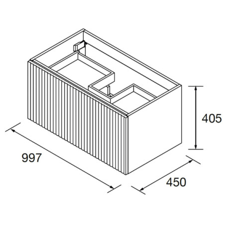 Meuble de salle de bains 1 tiroir + 1 intérieur BIBA 1000 WHITE COTTON - SALGAR 103007