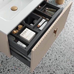 Meuble de salle de bains 1 tiroir + 1 intérieur BIBA 900 MACCHIATO - SALGAR 103011