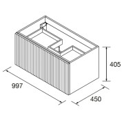 Meuble de salle de bains 1 tiroir + 1 intérieur BIBA 1000 NOYER MAYA - SALGAR 103017