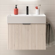 Meuble de salle de bains 1 tiroir + 1 intérieur BIBA 600 CHÊNE NATUREL - SALGAR 103018