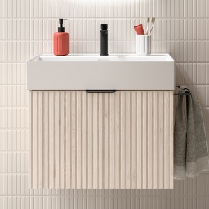 Meuble de salle de bains 1 tiroir + 1 intérieur BIBA 700 CHÊNE NATUREL - SALGAR 103019