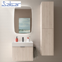 Meuble de salle de bains 1 tiroir + 1 intérieur BIBA 700 CHÊNE NATUREL - SALGAR 103019