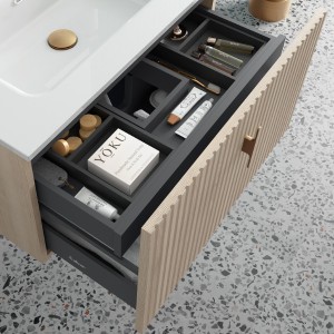 Meuble de salle de bains 1 tiroir + 1 intérieur BIBA 1000 CHÊNE NATUREL - SALGAR 103022