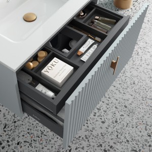 Meuble de salle de bains 1 tiroir + 1 intérieur BIBA 800 Blue Fog - SALGAR 103040