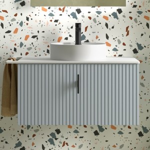 Meuble de salle de bains 1 tiroir + 1 intérieur BIBA 800 Blue Fog - SALGAR 103040