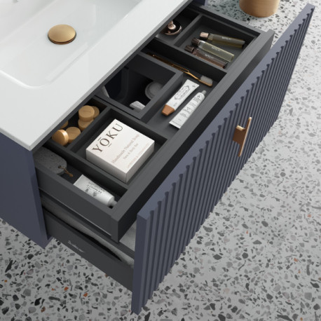 Meuble de salle de bains 1 tiroir + 1 intérieur BIBA 600 BLUE NIGHT - SALGAR 103043