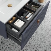 Meuble de salle de bains 1 tiroir + 1 intérieur BIBA 600 BLUE NIGHT - SALGAR 103043