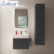 Meuble de salle de bains 1 tiroir + 1 intérieur BIBA 700 Anthracite mat - SALGAR 103054