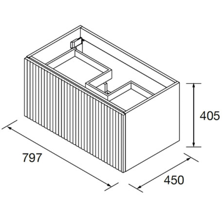 Meuble de salle de bains 1 tiroir + 1 intérieur BIBA 700 Anthracite mat - SALGAR 103054