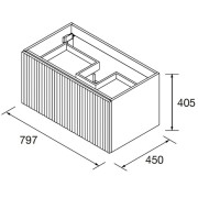 Meuble de salle de bains 1 tiroir + 1 intérieur BIBA 700 Anthracite mat - SALGAR 103054
