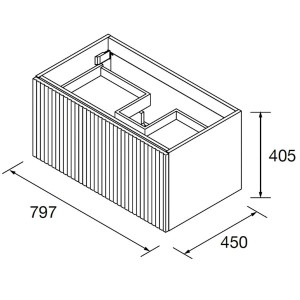 Meuble de salle de bains 1 tiroir + 1 intérieur BIBA 700 Anthracite mat - SALGAR 103054