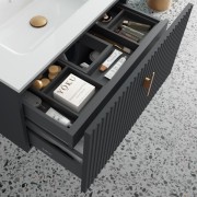 Meuble de salle de bains 1 tiroir + 1 intérieur BIBA 700 Anthracite mat - SALGAR 103054