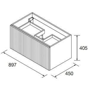 Meuble de salle de bains 1 tiroir + 1 intérieur BIBA 900 1 Anthracite mat - SALGAR 103056