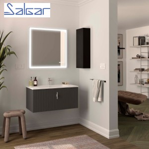 Meuble de salle de bains 1 tiroir + 1 intérieur BIBA 900 1 Anthracite mat - SALGAR 103056