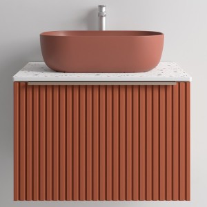 Meuble de salle de bains 1 tiroir + 1 intérieur BIBA 600 TERRACOTA - SALGAR 103058