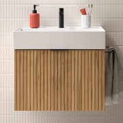 Meuble de salle de bains 1 tiroir + 1 intérieur BIBA 600 CHÊNE AFRICAIN - SALGAR 103028