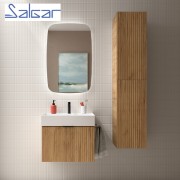 Meuble de salle de bains 1 tiroir + 1 intérieur BIBA 600 CHÊNE AFRICAIN - SALGAR 103028