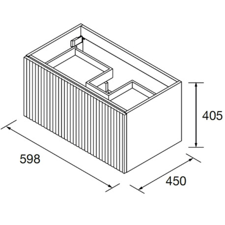 Meuble de salle de bains 1 tiroir + 1 intérieur BIBA 600 CHÊNE AFRICAIN - SALGAR 103028