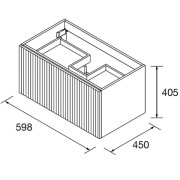 Meuble de salle de bains 1 tiroir + 1 intérieur BIBA 600 CHÊNE AFRICAIN - SALGAR 103028