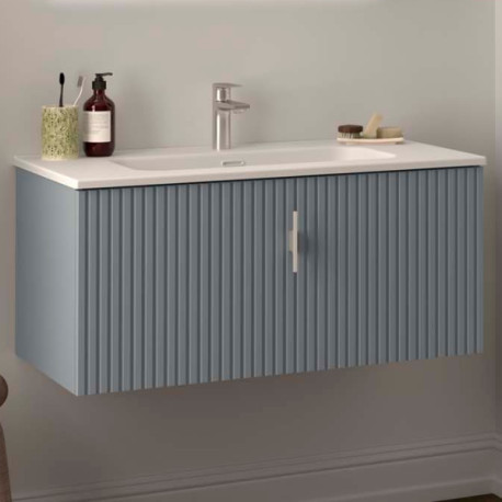 Meuble de salle de bains 1 tiroir BIBA 900 Blue Fog - SALGAR 102972