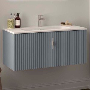 Meuble de salle de bains 1 tiroir BIBA 900 Blue Fog - SALGAR 102972