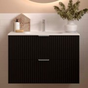 Meuble de salle de bains 2 tiroirs Biba 800 Black Velvet - SALGAR 113842
