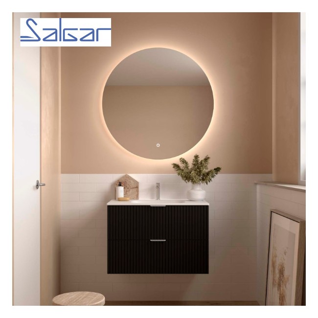 Meuble de salle de bains 2 tiroirs Biba 800 Black Velvet - SALGAR 113842