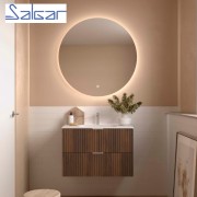 Meuble de salle de bains 2 tiroirs Biba 800 Noyer Maya - SALGAR 113844