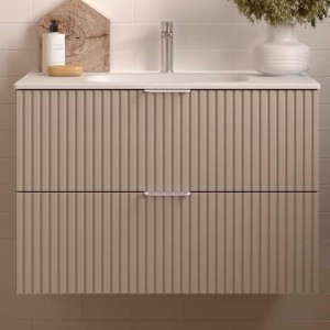 Meuble de salle de bains 2 tiroirs Biba 800 Macchiato - SALGAR 113845