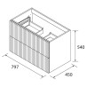 Meuble de salle de bains 2 tiroirs Biba 800 Blue Night - SALGAR 113847