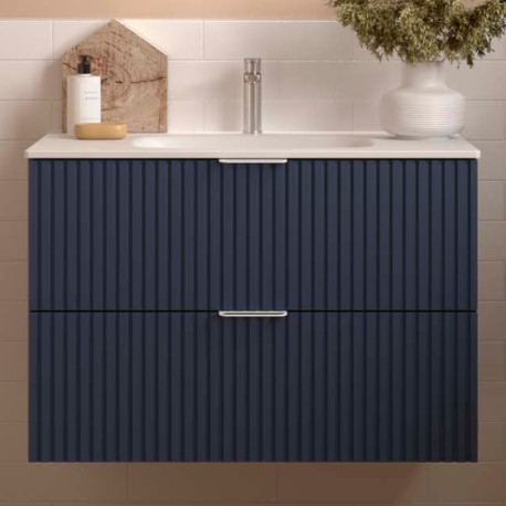 Meuble de salle de bains 2 tiroirs Biba 800 Blue Night - SALGAR 113847