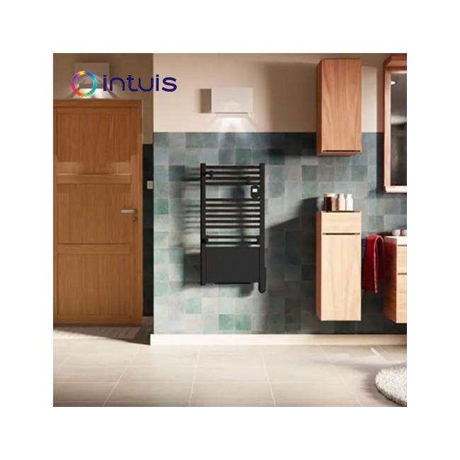 Sèche-serviettes électrique 750W satin noir Ezybain - INTUIS M172322
