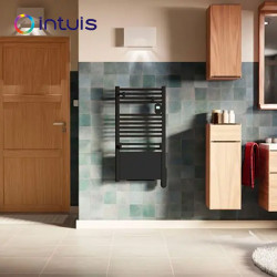 Sèche-serviettes électrique soufflant 1000+1000W satin noir Ezybain boost - INTUIS M172627