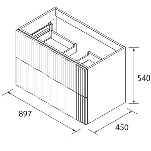 Meuble de salle de bains 2 tiroirs Biba 900 White Cotton - SALGAR 113851