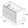 Meuble de salle de bains 2 tiroirs Biba 900 Noyer Maya - SALGAR 113855