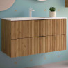 Meuble de salle de bains 2 tiroirs Biba 1000 Chêne Africain - SALGAR 113865