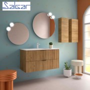 Meuble de salle de bains 2 tiroirs Biba 1000 Chêne Africain - SALGAR 113865