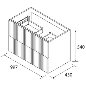 Meuble de salle de bains 2 tiroirs Biba 1000 Chêne Africain - SALGAR 113865