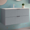 Meuble de salle de bains 2 tiroirs Biba 1000 Blue Fog - SALGAR 113869