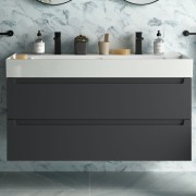 Meuble de salle de bains 2 tiroirs MONTERREY 1200 Anthracite mat - SALGAR 96531