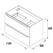 Meuble de salle de bains 2 tiroirs MONTERREY 1200 Anthracite mat - SALGAR 96531