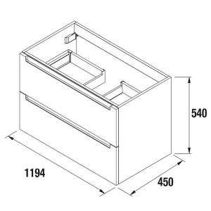 Meuble de salle de bains 2 tiroirs MONTERREY 1200 Anthracite mat - SALGAR 96531