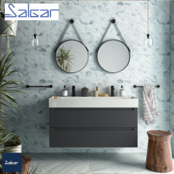 Meuble de salle de bains 2 tiroirs MONTERREY 1200 Anthracite mat - SALGAR 96531