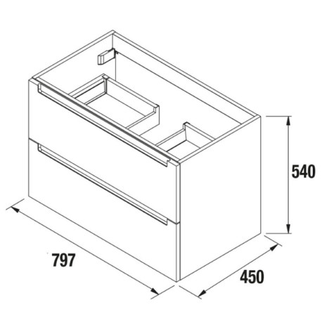 Meuble de salle de bains 2 tiroirs MONTERREY 800 Green Forest - SALGAR 96536