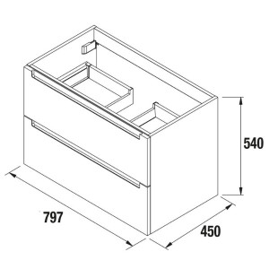 Meuble de salle de bains 2 tiroirs MONTERREY 800 Green Forest - SALGAR 96536